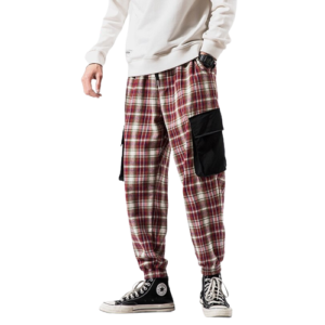 Pantalón a cuadros rojos