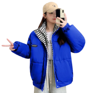 Chaqueta ligera azul militar mujer