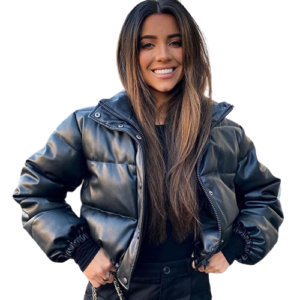 Chaqueta negra estilo militar mujer