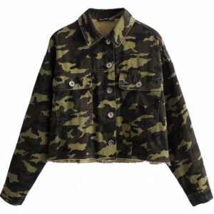 Chaqueta militar de forro polar para mujer