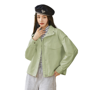 Chaqueta militar corta verde mujer