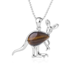 Collar con Colgante de Ojo de Tigre Canguro